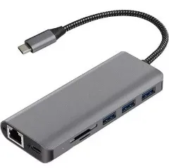 Ảnh của Cổng chuyển Hyper PK Hub USB 7 in 1 HYD 9849T Xám
