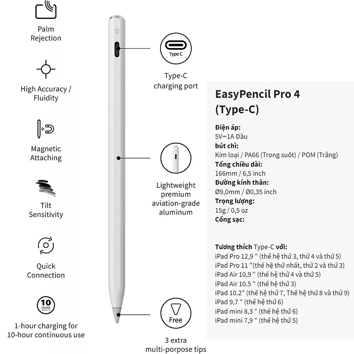 Bút Cảm Ứng Switcheasy EasyPencil Pro 4 For iPad