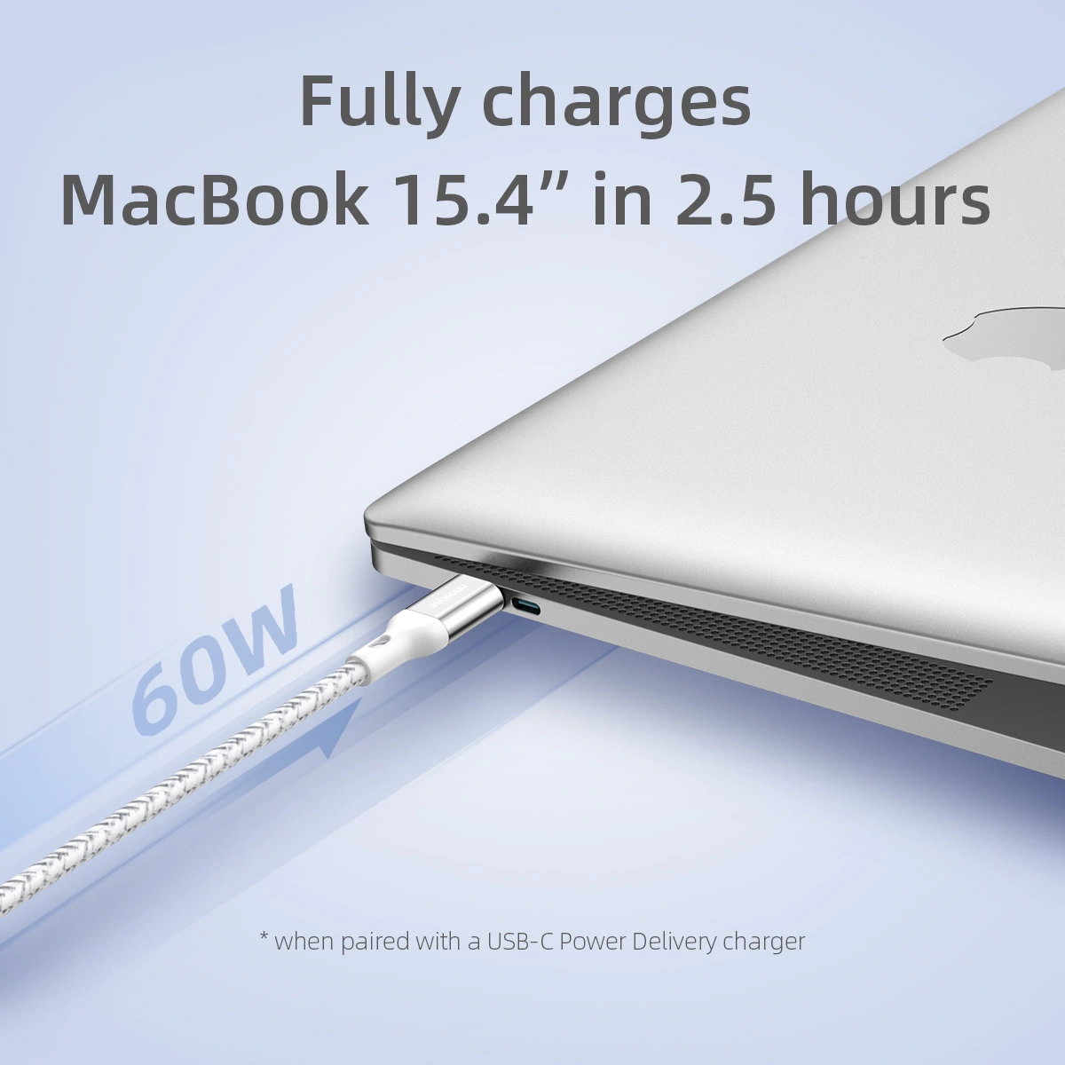 Ảnh của Cáp Innostyle PowerFlex USB-C to USB-C 1.5M 60W Silver (ICC150ALSLV)