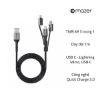 Ảnh của   Dây cáp Mazer 3in1 USB to Lightning / Micro /USB-C 1.0M/3.1A Fast Charging Cable-Black