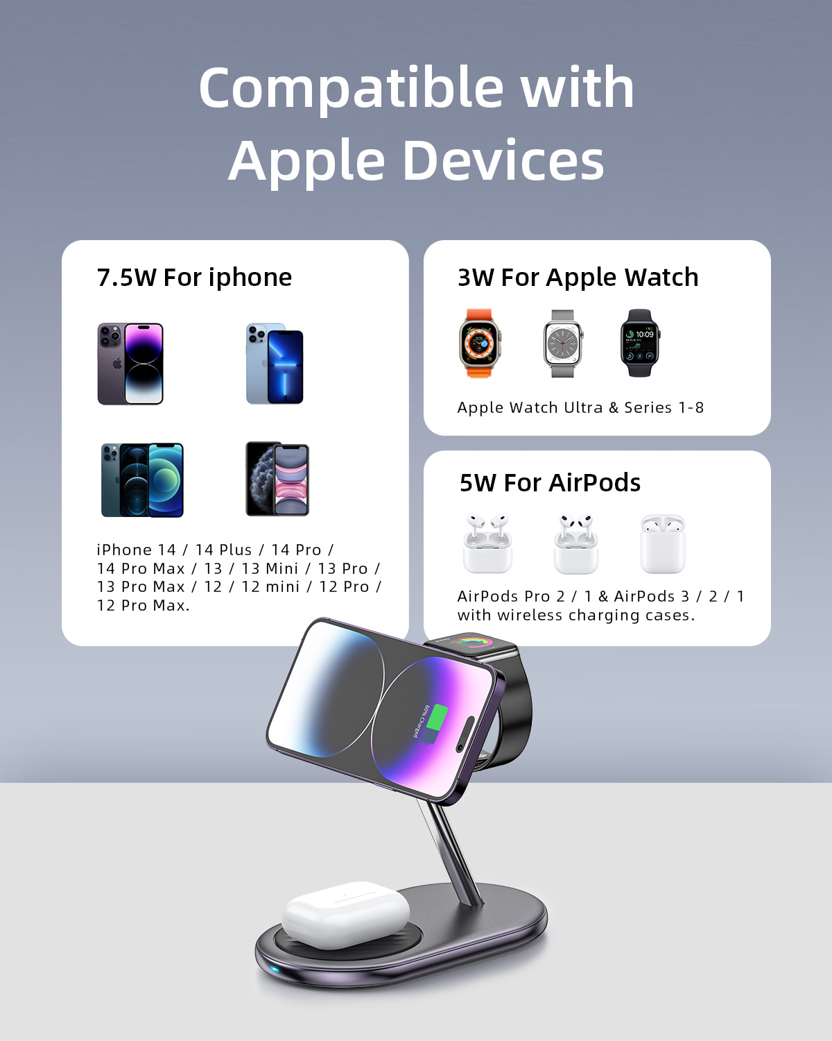 Ảnh của ĐẾ SẠC INNOSTYLE MAGSTATION 3-IN-1 FOR IPHONE , APPLE WATCH , AIRPODS