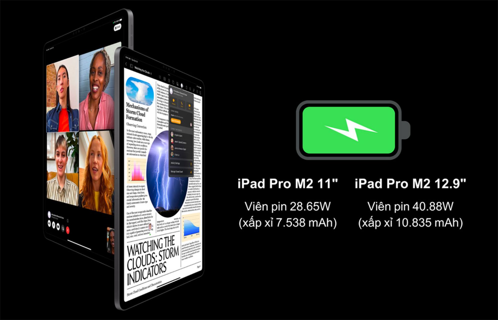 Hình ảnh cho danh mục Đánh giá dung lượng pin iPad Pro M2: Hơn hẳn iPad Air 5!