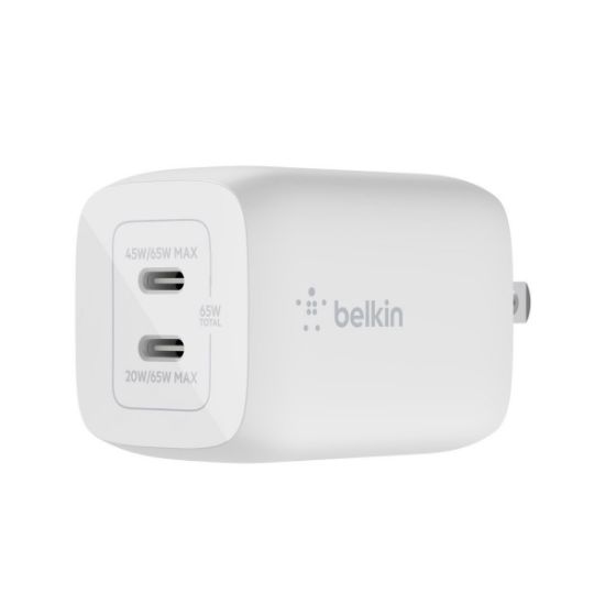 Ảnh của Củ sạc Belkin 65W, 2 cổng USB-C, PD 3.0 PPS GaN, Trắng