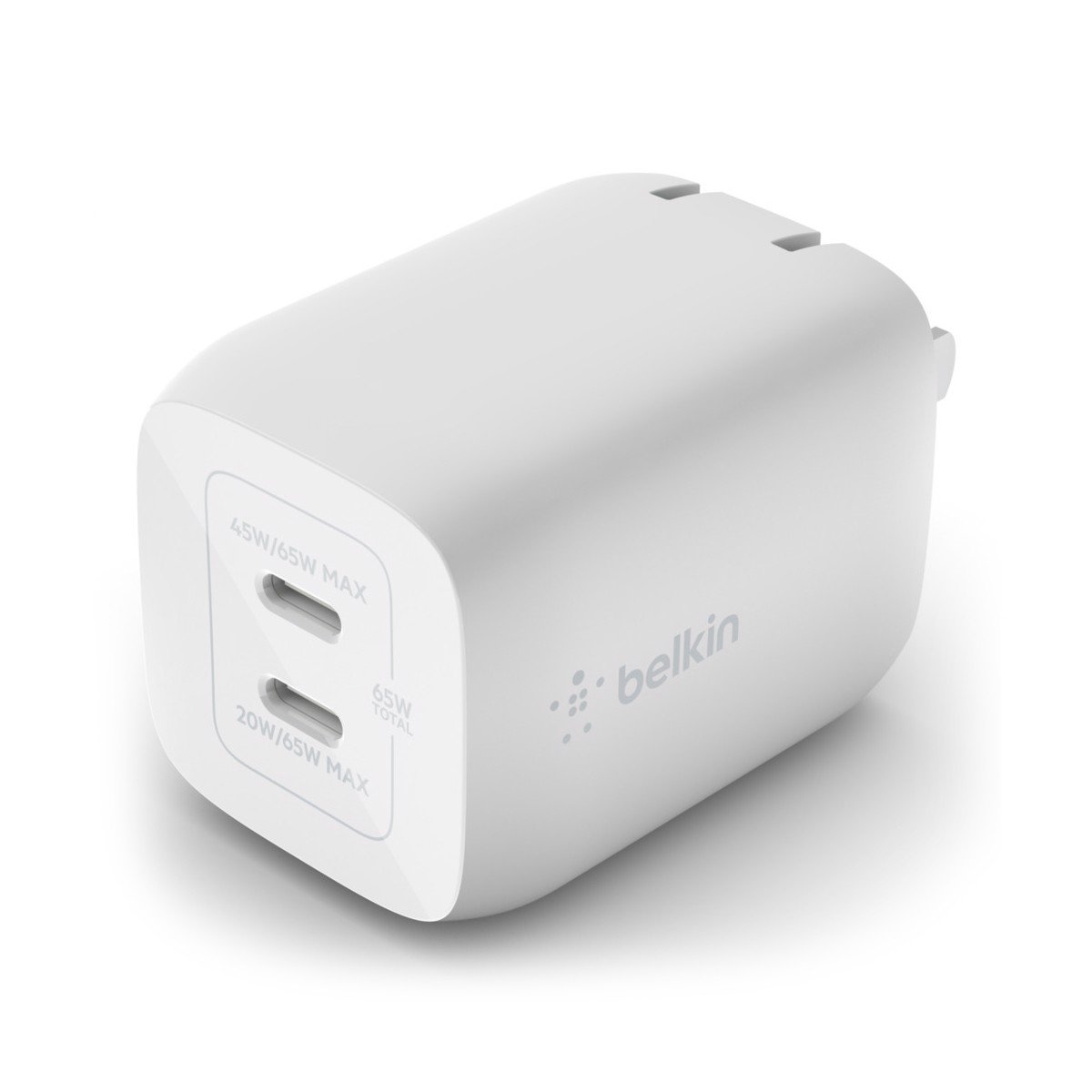 Ảnh của Củ sạc Belkin 65W, 2 cổng USB-C, PD 3.0 PPS GaN, Trắng