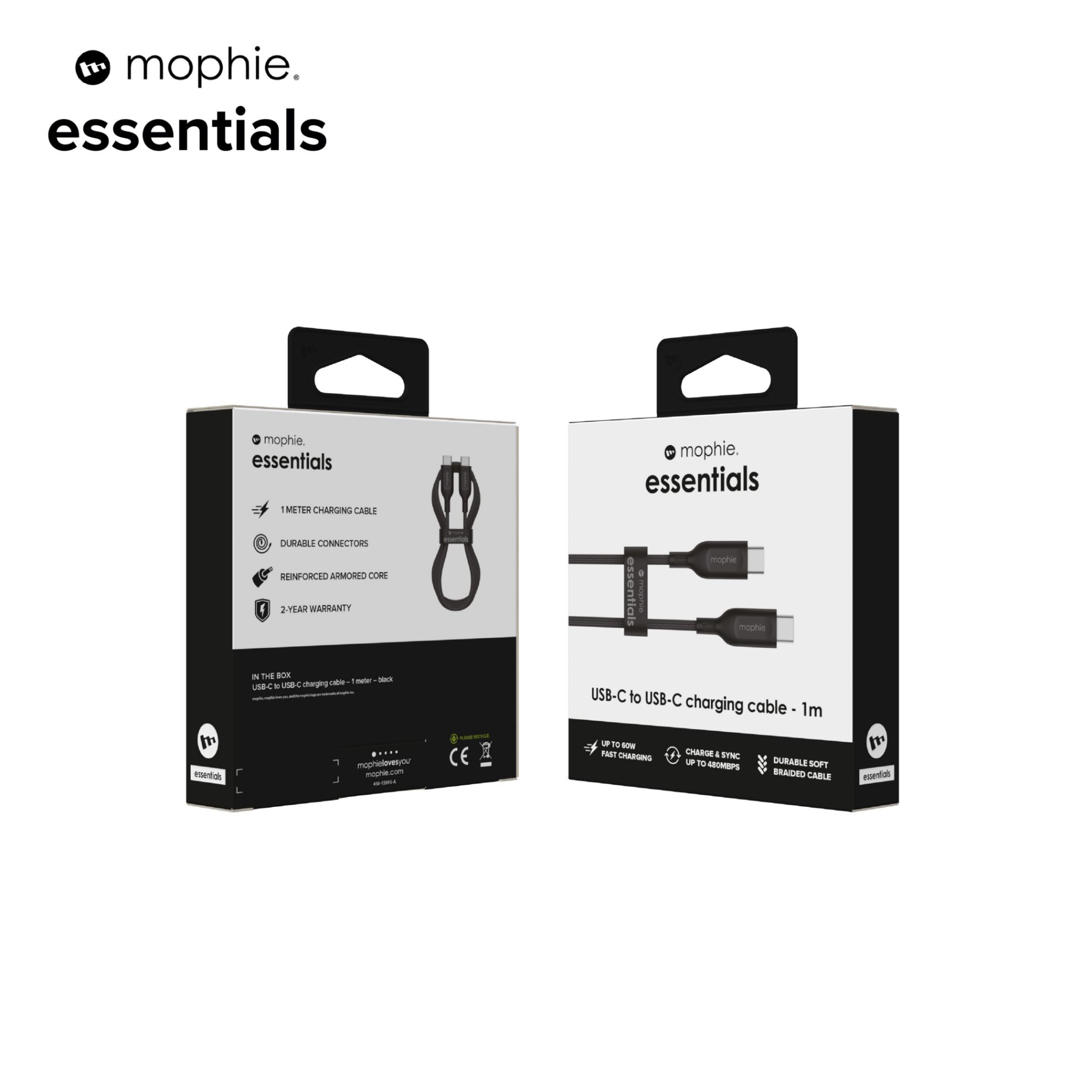 Ảnh của Cáp Mophie USB-C to USB-C (60W) Essential 1M