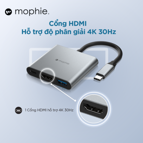 Ảnh của Hub chuyển đổi USB-C mophie 3in1