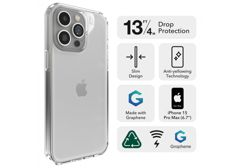 Ảnh của Ốp lưng ZAGG Crystal Palace Clear for iPhone 15 Pro/ Pro Max