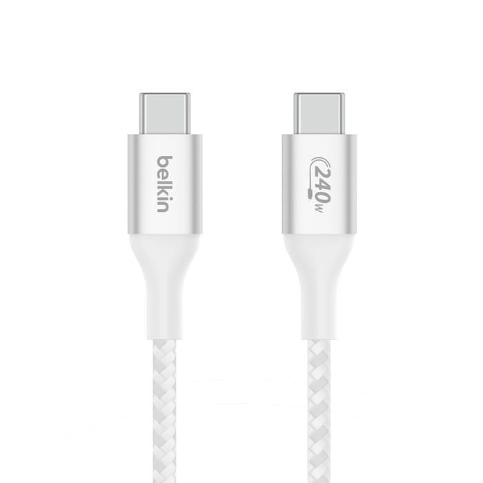 Ảnh của Cáp USB Type C - C PD3.1, 2 mét, vỏ dù, công suất 240W with Dual E-Marker màu trắng Belkin
