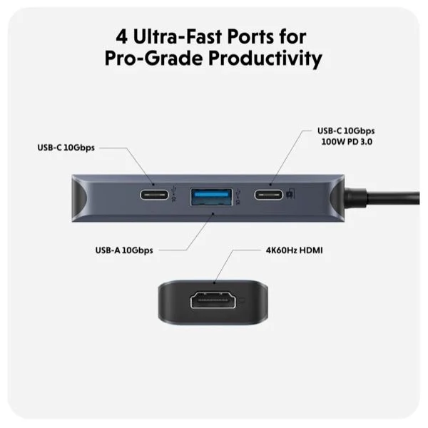 Ảnh của Cổng chuyển Hyperdrive next 4 utra-fast ports for pro-grade HD4001GL