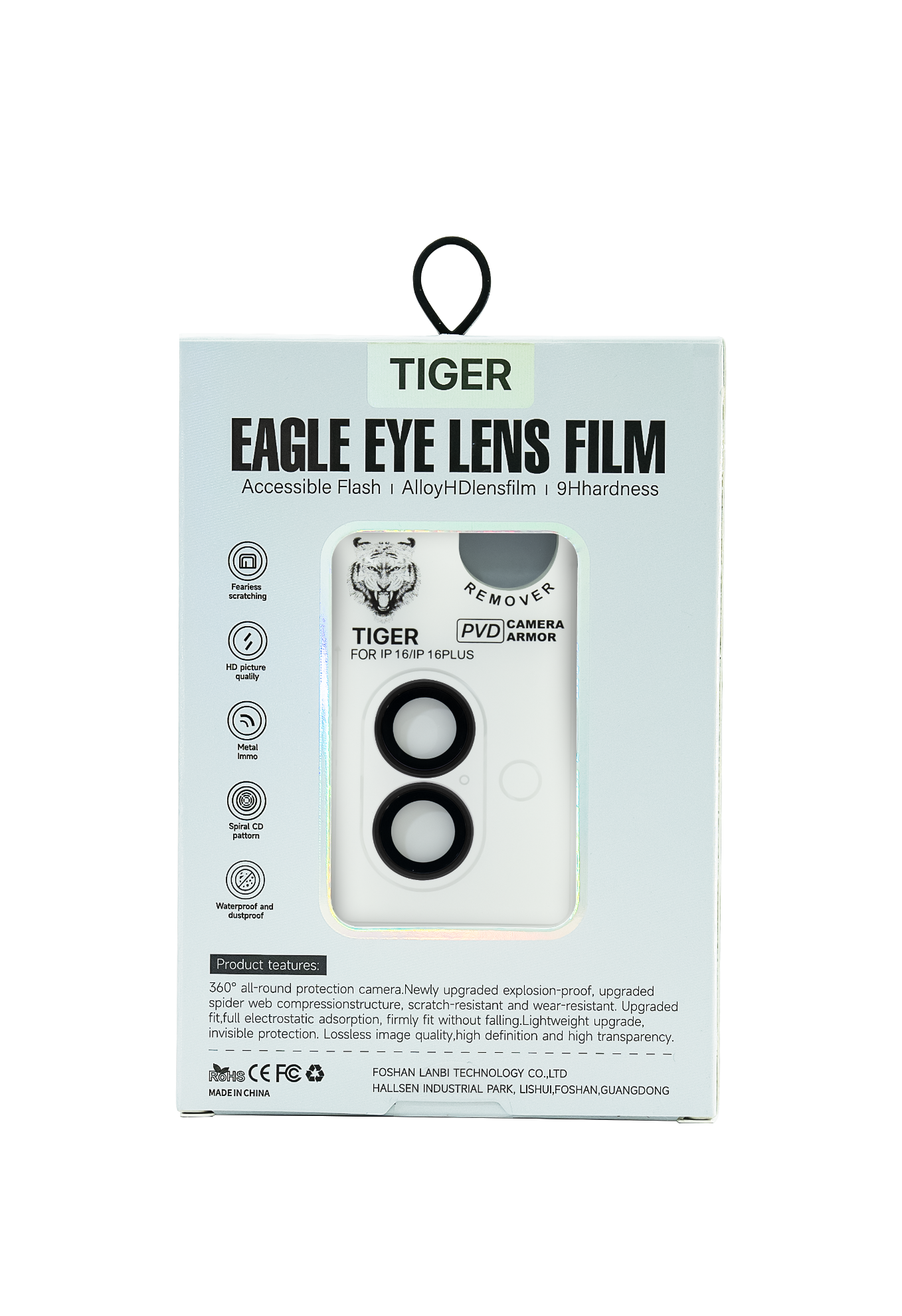 Ảnh của Miếng dán cường lực Tiger Camera Lens Protector for Phone 16/16P