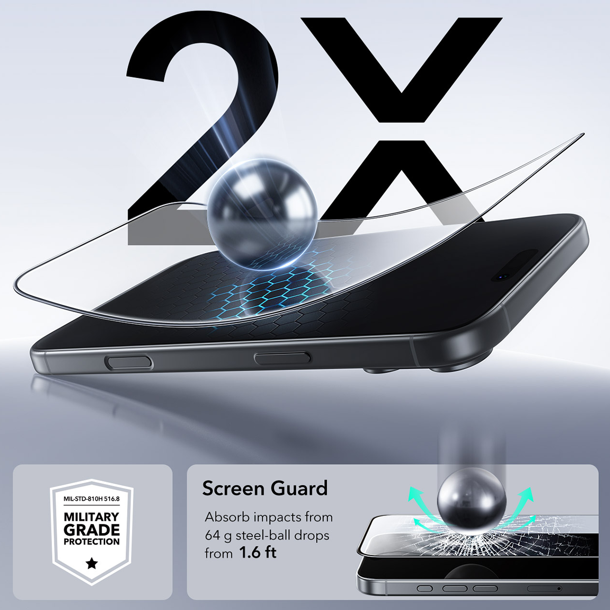 Ảnh của Miếng dán cường lực Tempered-Glass cho iPhone 17 Air 1D878 1 miếng ESR