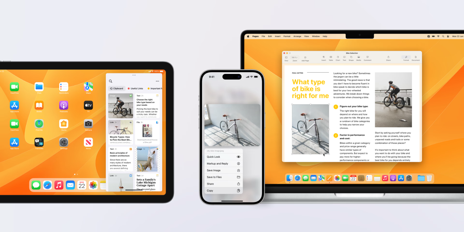 Hình ảnh cho danh mục Sử dụng Universal Clipboard để sao chép và dán giữa các thiết bị Apple