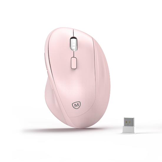 Ảnh của Chuột không dây công thái học MicroPack MP-V01W RF2.4G Wireless Ergonomic Mouse-Pink