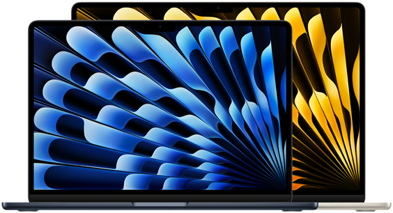 Mặt trước của các phiên bản MacBook Air 13 inch và 15 inch