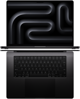 Ba máy tính xách tay MacBook Pro được đặt cùng nhau, cho thấy màn hình rộng và kết cấu mỏng