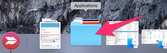 Chọn biểu tượng Application hiện trên thanh dock.
