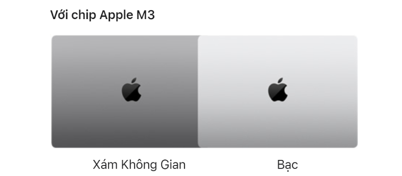 MacBook Pro M3 14 inch 512GB vẫn giữ 2 tuỳ chọn màu sắc là xám không gian và bạc 