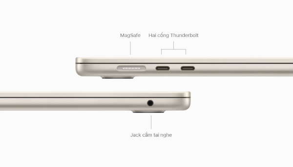 Các cổng kết nối của MacBook Air M2 13 inch