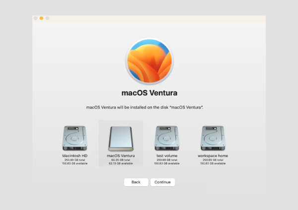 Chọn “ Reinstall macOS Ventura” hiện tại máy đang sử dụng để tiến hành cài đặt lại macOS