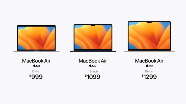 Giá bán MacBook Air M2 15 inch chênh lệch 200 USD so với bản 13 inch