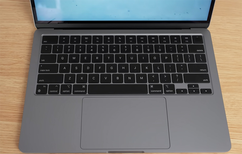 Cận cảnh bàn phím MacBook Air M2 Space Gray
