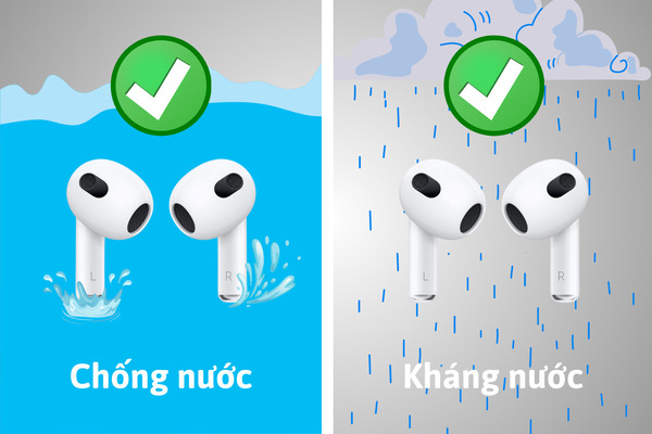 AirPods 3 kháng nước chuẩn IPX4