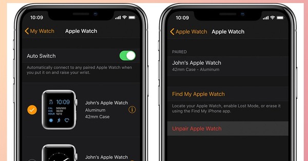 Thao tác hủy ghép nối Apple Watch và iPhone