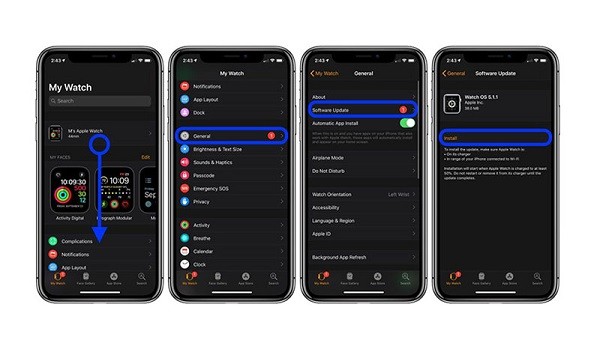 cập nhật phần mềm Apple Watch Series 8 thông qua iPhone