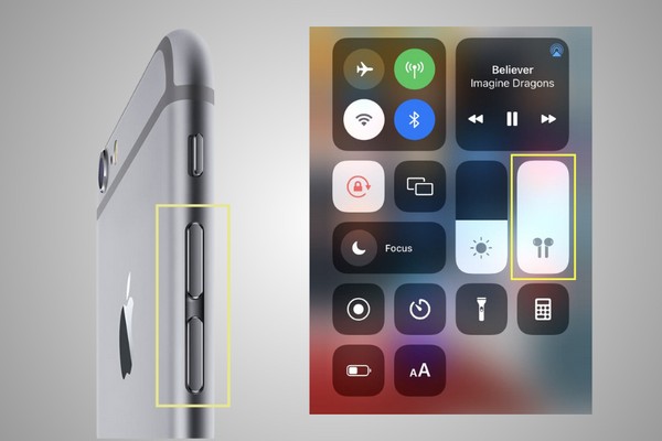  sử dụng nút âm lượng vật lý trên iPhone