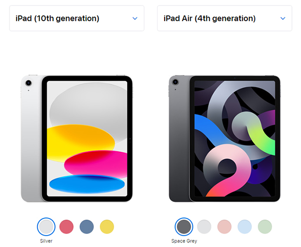 So sánh iPad Air 4 và iPad Gen 10