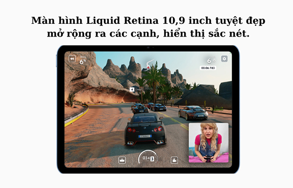 Màn hình của iPad Gen 10 sống động