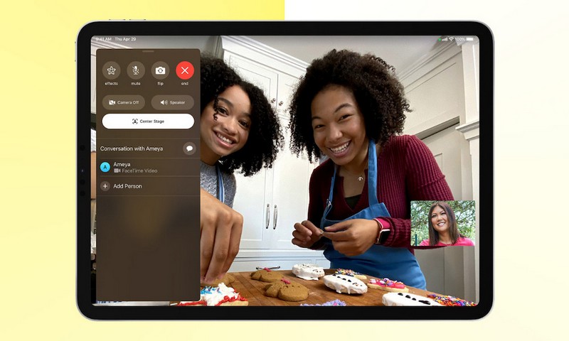 Tính năng Center Stage trên iPad Pro M2 11 inch cho khung hình tuyệt vời khi Facetime hoặc video call 
