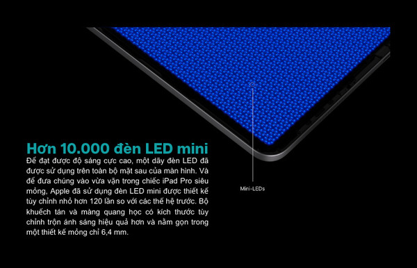 Hình ảnh hiển thị sắc nét với công nghệ Liquid Retina XDR - Mini LED