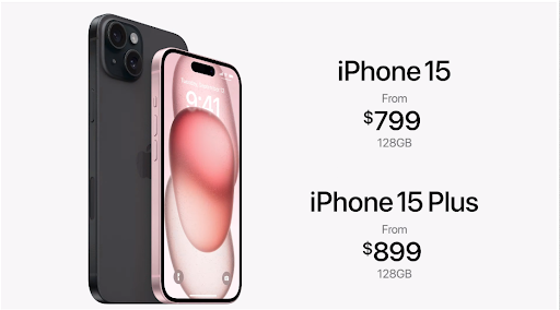 Mức giá khởi điểm iPhone 15 thấp hơn $100 so với iPhone 14 Plus 