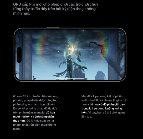 iPhone 15 Pro với Con Chip mới, hiệu năng đồ hoạ được tăng tốc