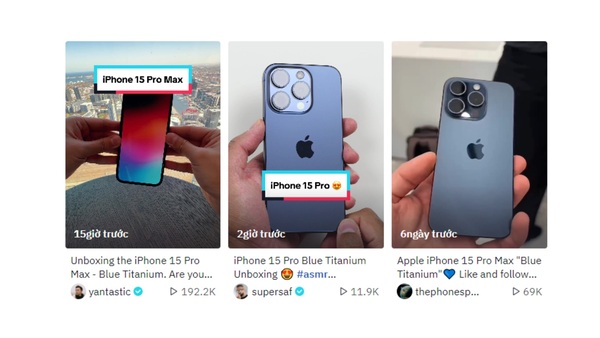 Các bài đăng về iPhone 15 Pro/Pro Max màu Titan Xanh thu về nhiều lượt bình luận