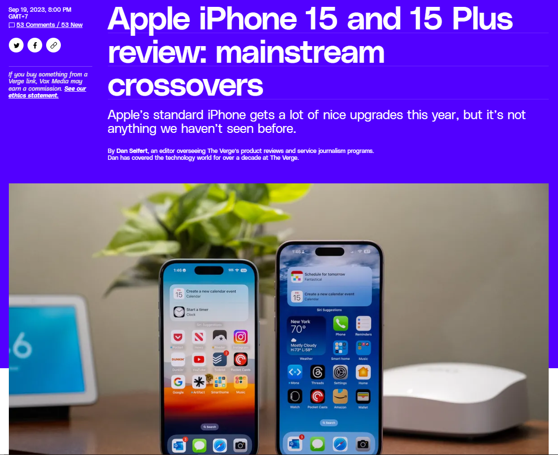 iPhone 15 trở nên dễ cầm hơn nhờ các cạnh bo tròn 