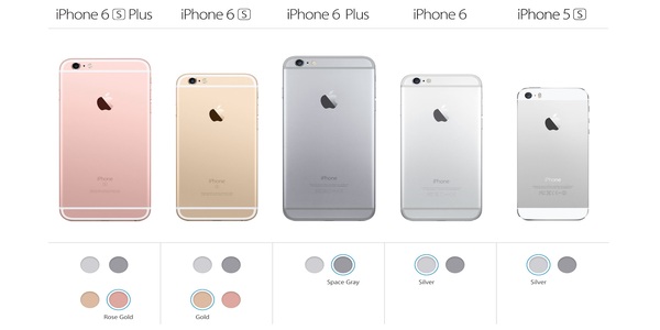 iPhone 6 series được đa dạng màu sắc hơn so với 5 nhưng màu Xám cũng có sự thay đổi về tên gọi và màu sắc.