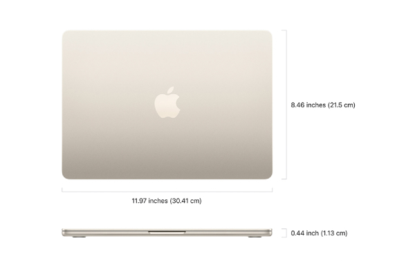 Thông số kích thước Macbook Air M2