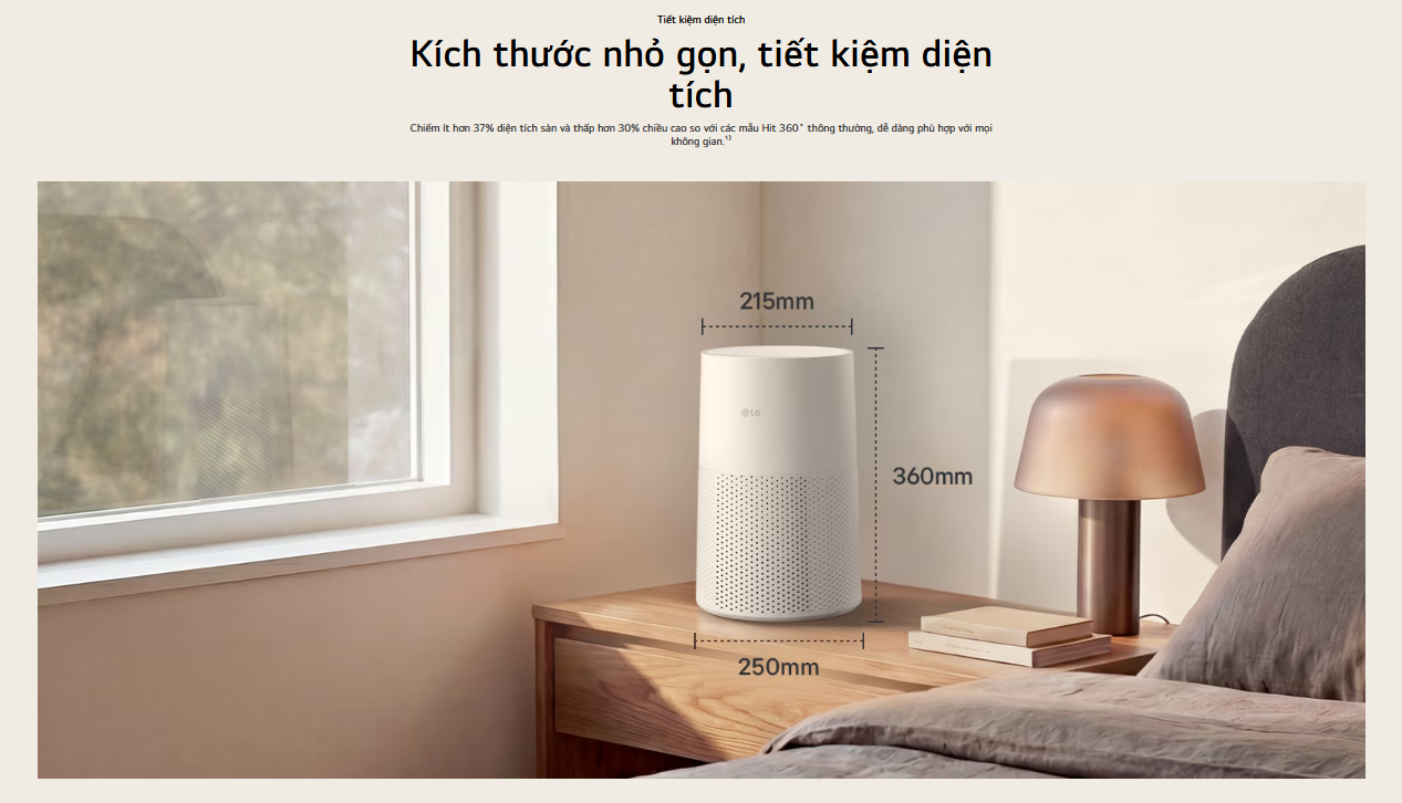 Kích thước nhỏ gọn LG AeroMini
