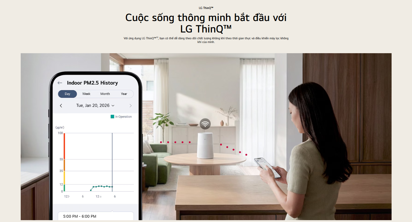 LG ThinQ app điều khiển máy lọc không khí