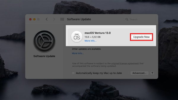 Macbook Air M2 Software Update