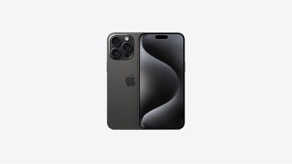 Mặt trước và mặt sau của iPhone 15 Pro/Pro Max màu Titan Đen