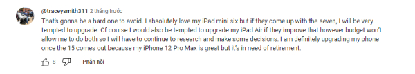 Người dùng @traceysmith311 cho biết rất khó để lờ iPad mini 7