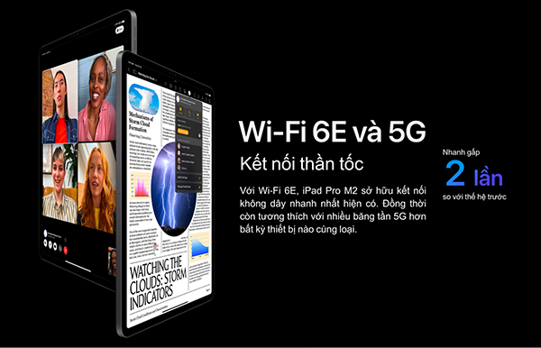 Công nghệ Wifi 6E và 5G trên iPad Pro M2